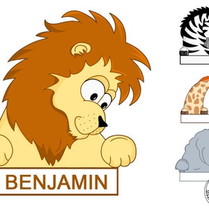 Wall sticker "Madagascar" door sign selection giraffe, hippo, zebra or lion children African animals wall sticker wall sticker