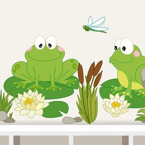 Wall sticker "pond" frogs for children's room baby room children children's decoration wall decoration wall stickers wall stickers