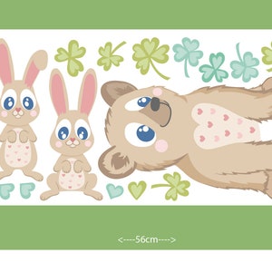 Wall decal bear with bunnies from woodland serie nursery wood forest animals image 2