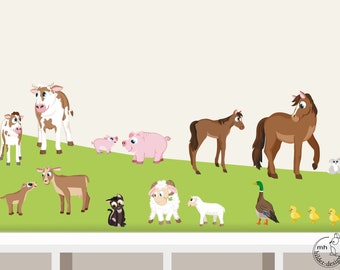 Wall Decal "Farm animals" 16 animals Baby Room Wall Stickers Wall Decals nursery