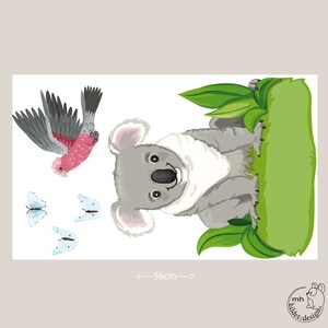 wall decal Koala bear door sign with galah butterflies wall sticker for nursary australien image 2