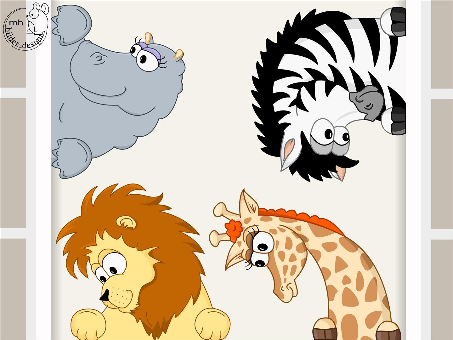 Wall Decal Madagascar Lion Zebra Hippo Giraffe Etsy