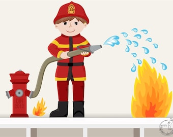 Wall decal "firefighter" fire department customizable