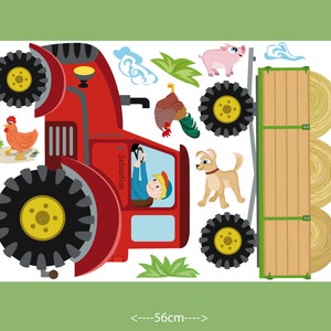 Wall Decal Tractor trailer MIDI nursery Baby Room Wall Stickers Wall Decals farmer farm image 2