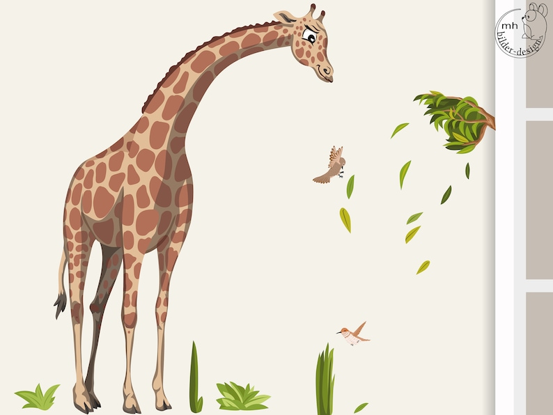 Wall decal Giraffe M 100cm animal africa children nursery image 1