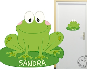 Wall Decal "Frog I." door sign nursery baby  children's room decorations for wall sticker