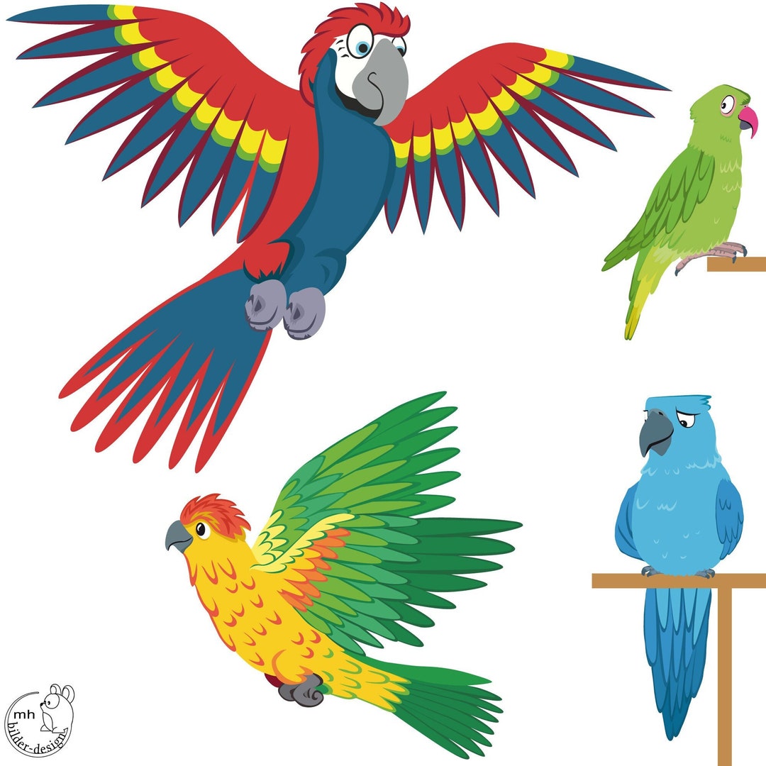 Wall Decal parrots Color Choice Customizable Etsy