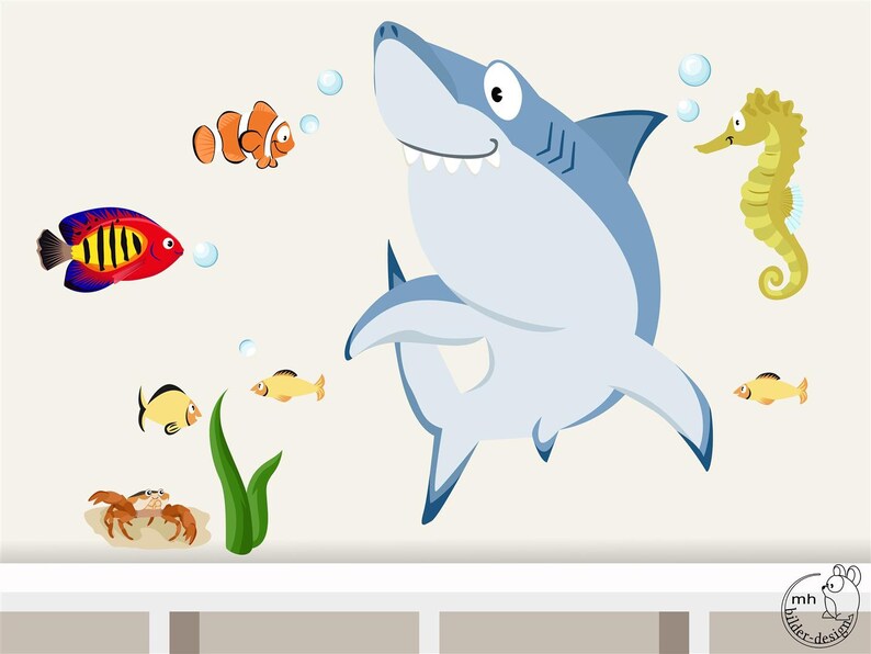 Wall decal Underwater World 4 Baby nursery marine animals sea ocean image 1