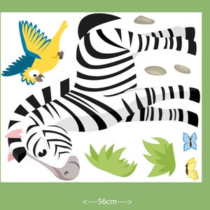 Wandtattoo Zebra Safari Welttiere Walltattoo Afrika Afrikazimmer Babyzimmer Kinderzimmer Wandsticker Bild 2