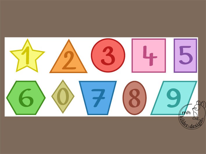 Wall Decal numbers Colors Shapes Study Nursery Etsy Singapore