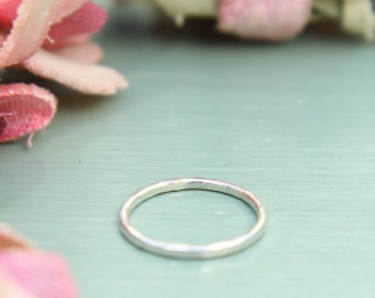 1 Silver Hammered Stacking Ring