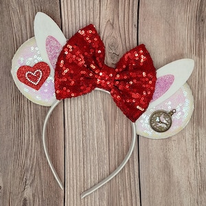 White Rabbit mouse ears, Alice in Wonderland character inspired, Movie mouse ears