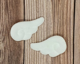 Angel wings hair clips, velvet white wing, kawaii hair clip