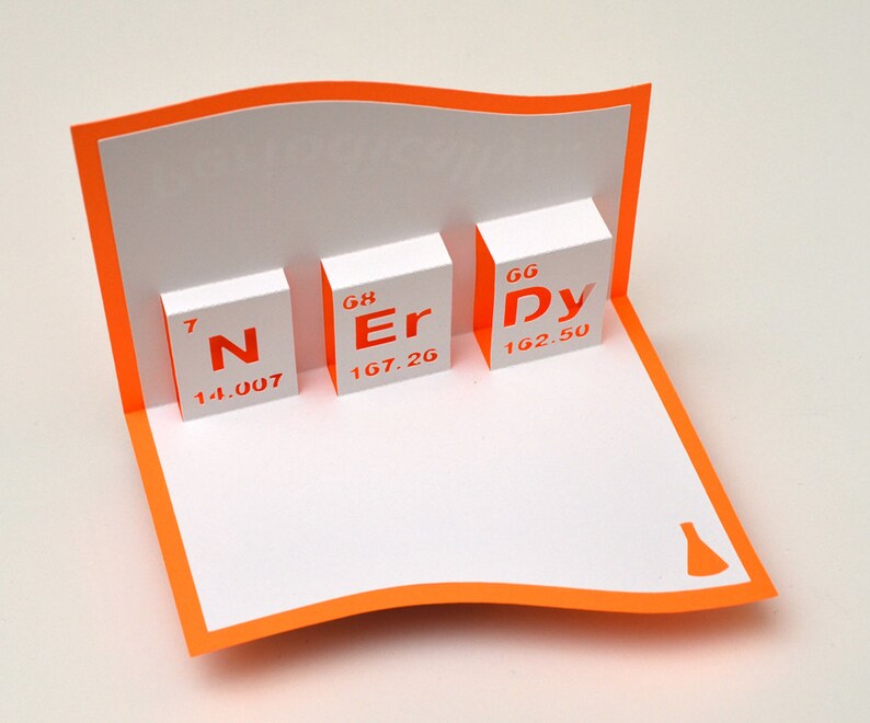 Pop-Up Greeting Card Nerdy Orange