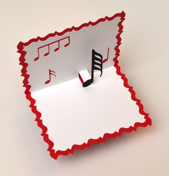 Biglietto D Auguri Pop Up Una Breve Nota Musical Tema Etsy