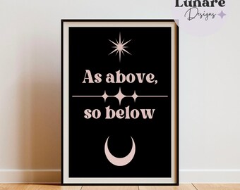 As Above, So Below | Digital Download | printable | Home Decor | Modern Art | Poster | Witchy | Gift