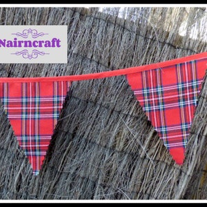 Tartan Bunting Scottie Bunting Wedding Bunting Royal Stewart Tartan uses Mantle Banner Photo Prop Party Bunting or Bedroom Decoration
