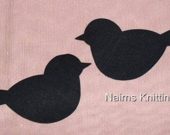 Black Cotton Bird Applique Patch – Iron On or Sew On Decoration Embellishment