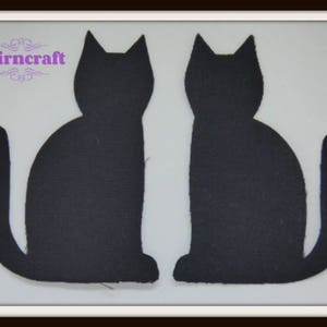 Black Woven Wool Cat Applique Patches – Ready Cut Iron On/Sew On Motif Decorations