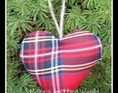 Christmas Heart Decorations Handmade from Scottish Tartan Plaid Fabric are Scented and come with Greetings & Embellishments Il_170x135