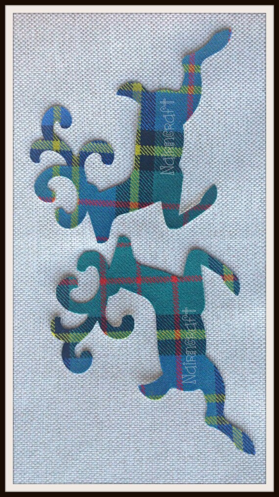 These Reindeer Christmas Decorations are Applique Patches , made from Scottish Tartan Fabric, Cut Out Iron On Sew On. Embellish & Decorate Il_570xn