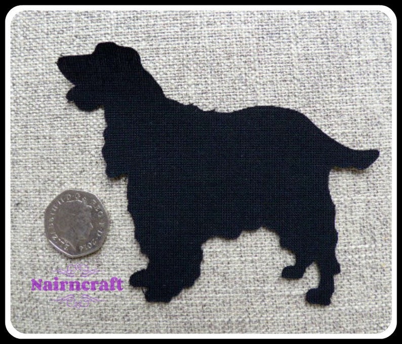 Fabric Dark Brown Applique Sew On Cut Out lab dog Iron Large Dog