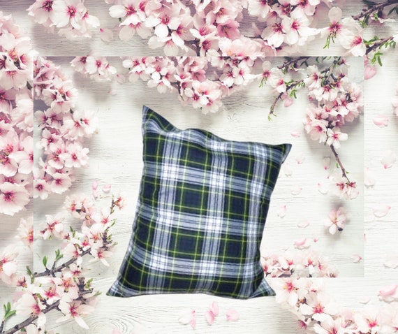 Tartan Pillow Farmhouse Pillow Cover Christmas Pillow in Dress Gordon Tartan Plaid use as Christmas Decor Il_570xn