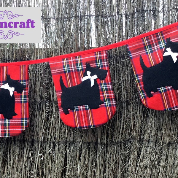 Tartan Wimpelkette,Scottie Wimpelkette,Hochzeit Wimpelkette,Canvas Girlande, Partygirlande oder Schlafzimmer Dekoration