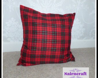 Handmade Red Gold Tartan Plaid Pillow Cover – Farmhouse Christmas Decor