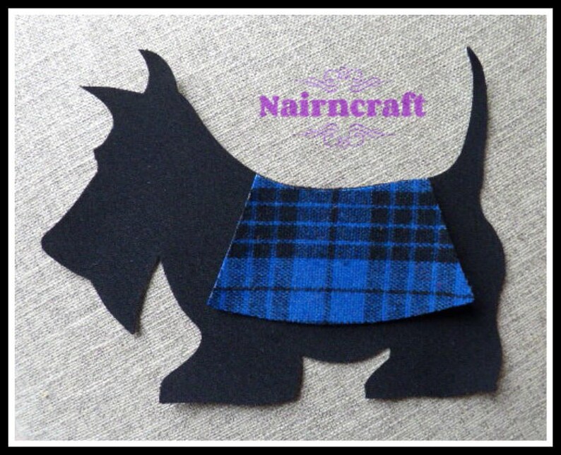 La CASA D/'OLIVA ® Scottie Westie Highland Terrier Dog sciarpa bianco e blu CANI