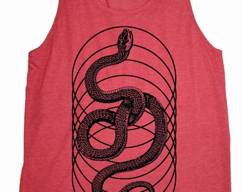 Men's SERPENTINE Tank Sacred Geometry Psychedelic Snake Organic Symmetry Sleeveless Shirt