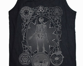 Men's ALCHEMIST Mystical Psychedelic Sleeveless Shirt Golden Ratio Sacred Geometry Tank Top