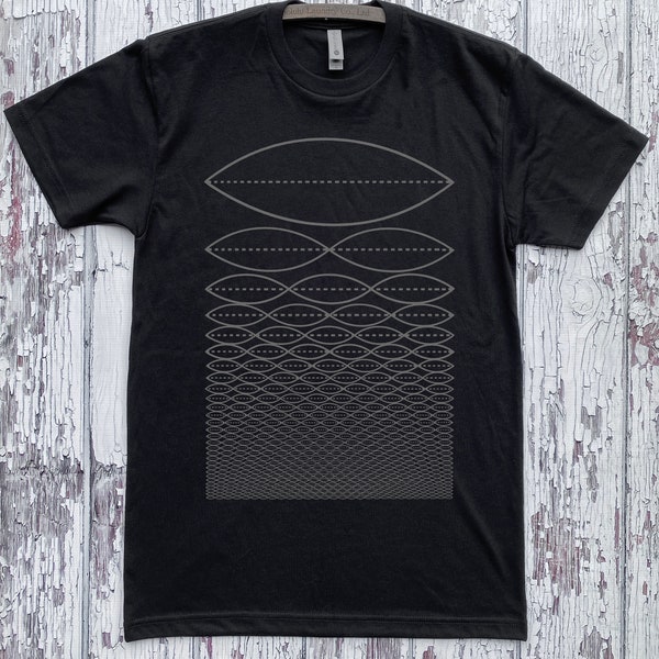Unisex TONEWAVE Music Tee Geometric Overtone Frequency Musician Sacred Geometry Tshirt