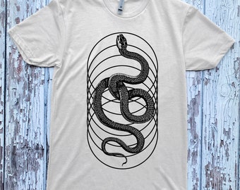 Unisex SERPENTINE Tee Sacred Geometry Mystic Snake Organic Symmetry Psychedelic Shirt