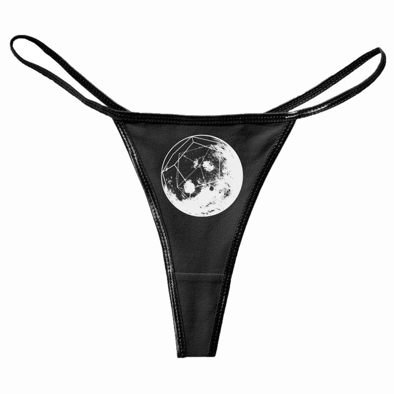 Women/'s Underwear Moon Sacred Geometry Panties Boy Shorts Black White Thong