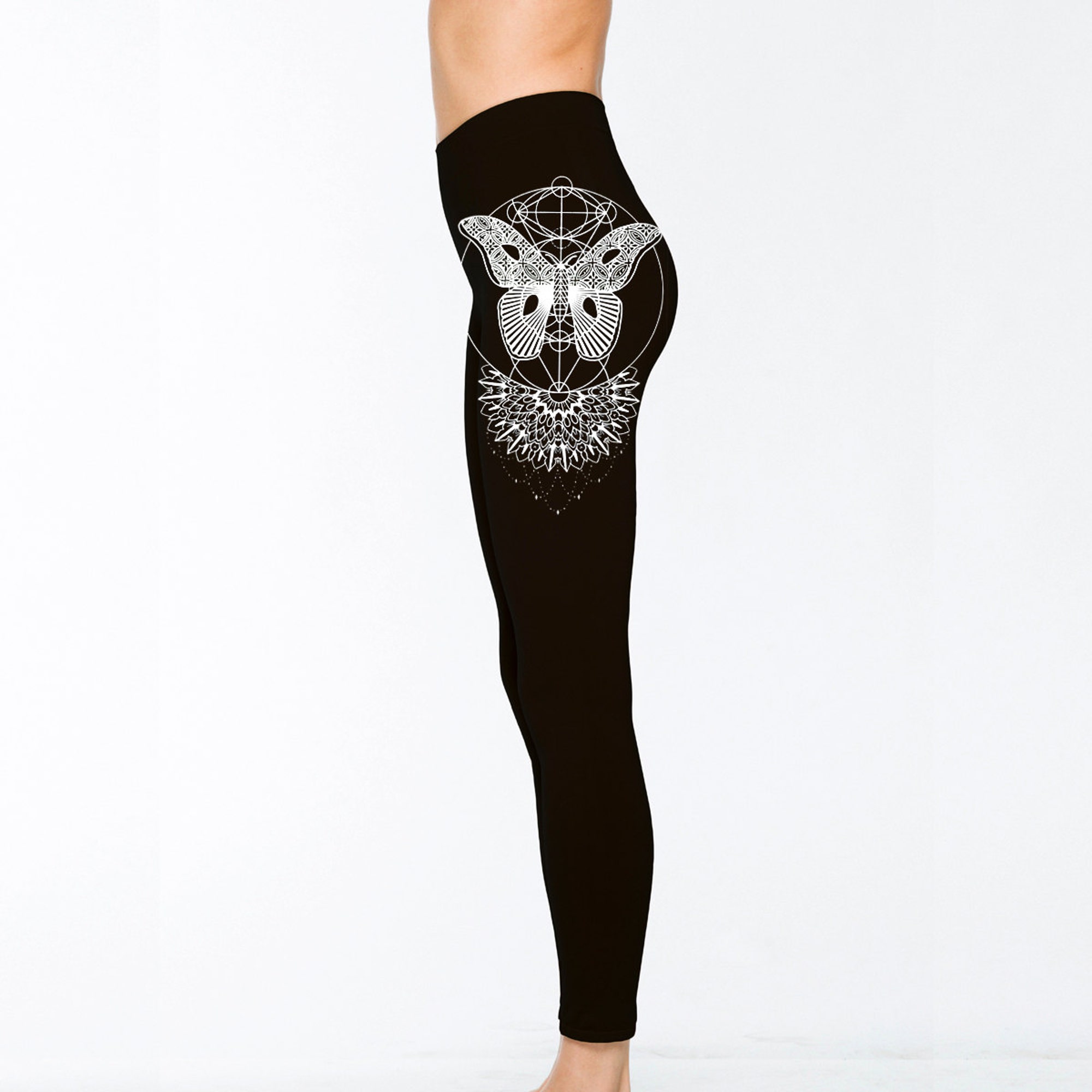 Women's Leggings MOTHLIGHT Mandala Black Leggings
