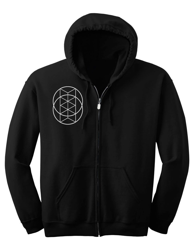 Sacred Geometry 7 Chakras Mandala Zip Hoodie Men's and Women's Vesica Hooded Sweatshirt Corey Divine Tattoo Colab image 4