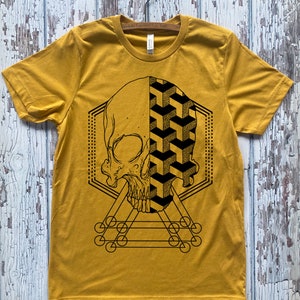 ユニセックス GEOSKULL Tシャツ 神聖幾何学 ドットワーク ラインワーク 幾何学模様 SKULL コール・ピットマンとのコラボ