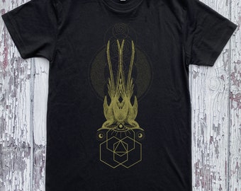 T-shirt SPARROWS symétrique unisexe Dotwork Sacred Geometry SYMMETRY Shirt