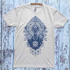 Unisex PERENNIALS Mandala Tee Dotwork Sacred Geometry Floral Psychedelic Shirt Hex Appeal Clothing