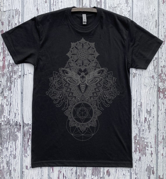 【SATIIIZ】Den Halli Pigment T-Shirt Unisex IMPERMANENCE Mandala T-shirt Psychedelic Dotwork