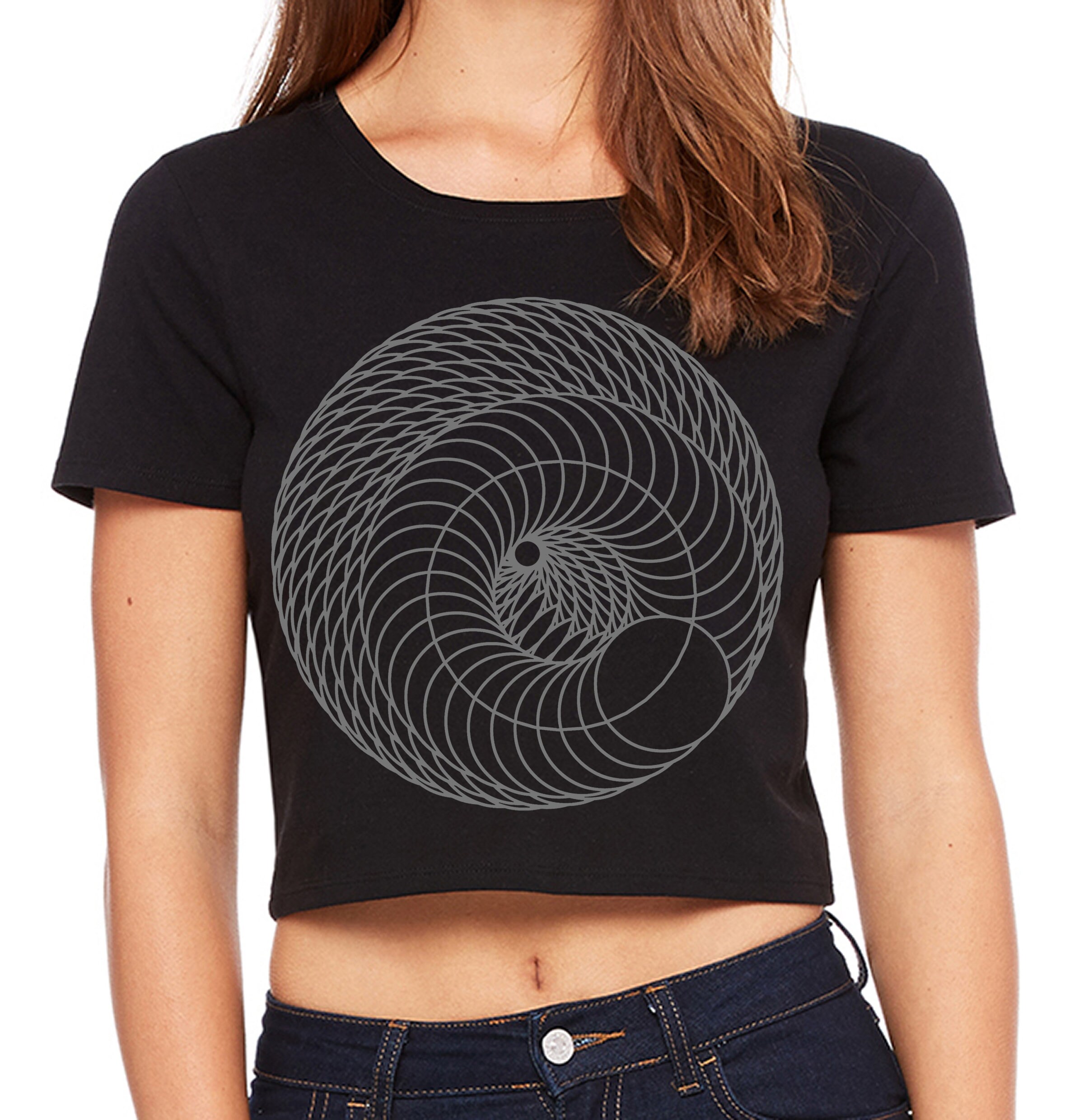 Womens INFINITE SPIRAL Sacred Geometry CROP Tee Psychedelic Portal Sexy  Belly Shirt - Etsy