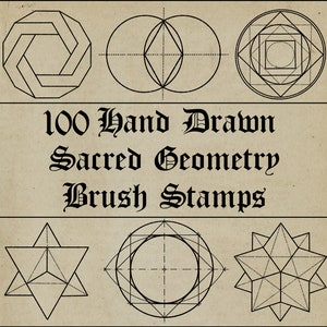 100 Handgezeichnete Procreate HEILIGE GEOMETRY Stempel