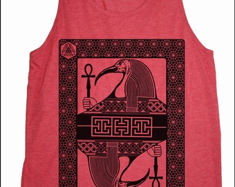 Men's THOTH Tank Top Sacred Geometry Egyptian Ancient Mystic Screen Printed Sleeveless Shirt