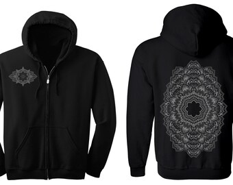 Geometric REPEATER Hoodie Men's and Women's Black Hooded Sweatshirt Sacred Geometry