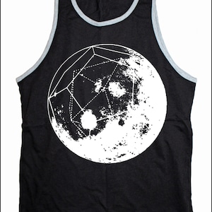 Men's GEOMOON Sleeveless Shirt Dodecahedron Full Moon Cosmic Sacred Geometry Space Tank