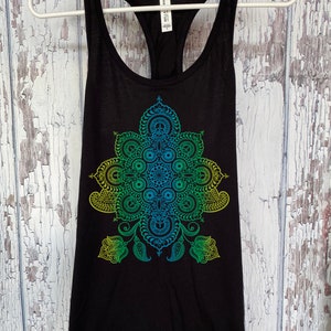 Women&#39;s REVEALS Mandala Tank Top Psychedelic Sacred Geometry Tattoo Style Shirt