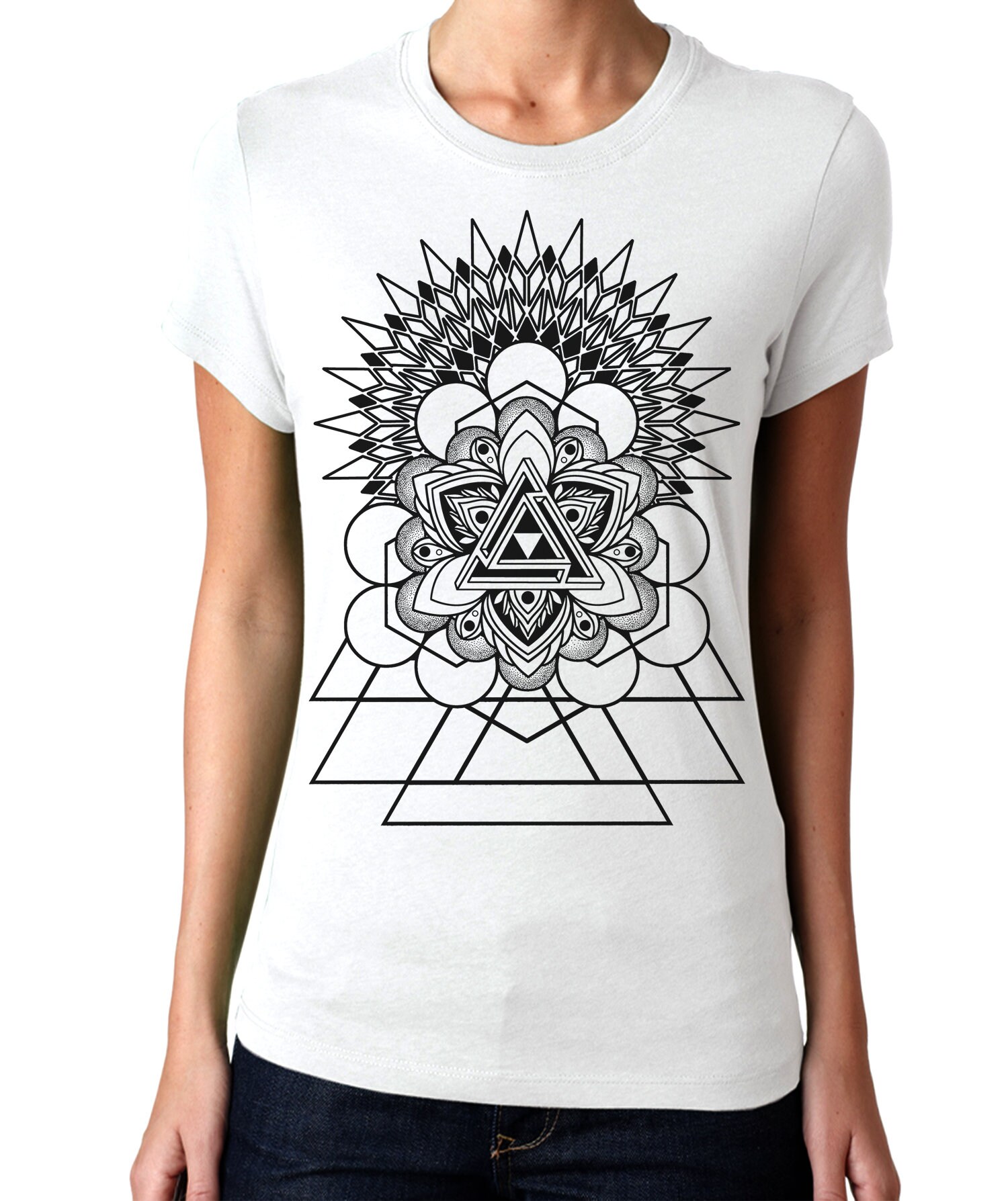 Women's TRIFORCE Mandala T-Shirt Psychedelic Sacred | Etsy