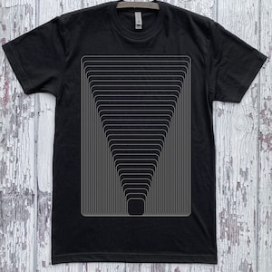Unisex VIBRATIONS Geometrisches kinetisches Energiemuster Siebdruck Minimal T-Shirt