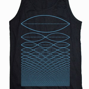 Men's Tone Wave Tank Top Geometric Overtone Frequency Musician Sacred Geometry Sleeveless Shirt